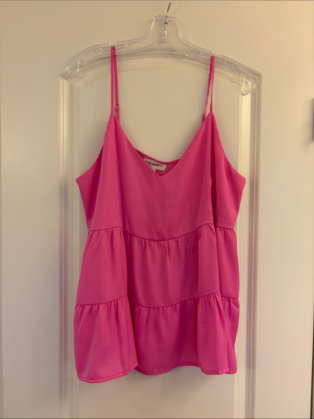 eesome Hot Pink Tiered Spaghetti Strap Camisole